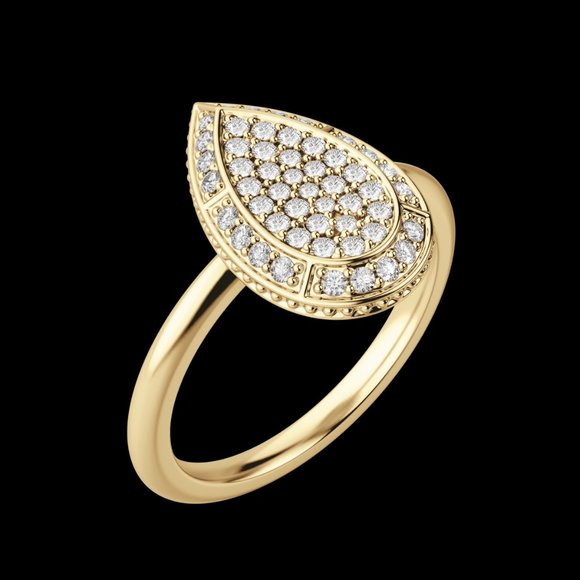 Pear Pavé Ring - Picture 3 of 9